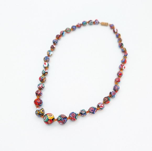 Vintage 18" Venetian Millefiori Bead Necklace - Picture 3 of 8